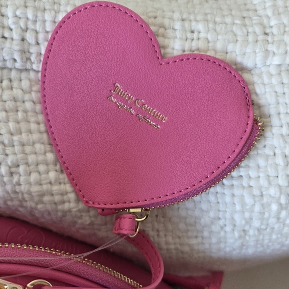 Juicy Couture Wordplay Pink Backpack Juicy Pink NWT Heart Coin Pouch Logo main image 14